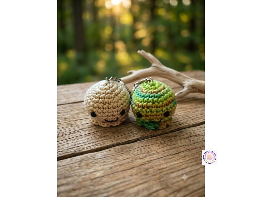 Horgolt mini polip kulcstartó